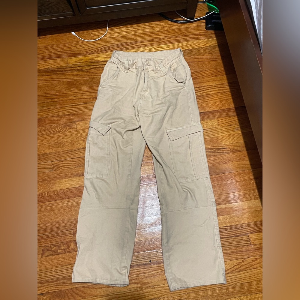 Beige Cargo Pants Relaxed Fit
